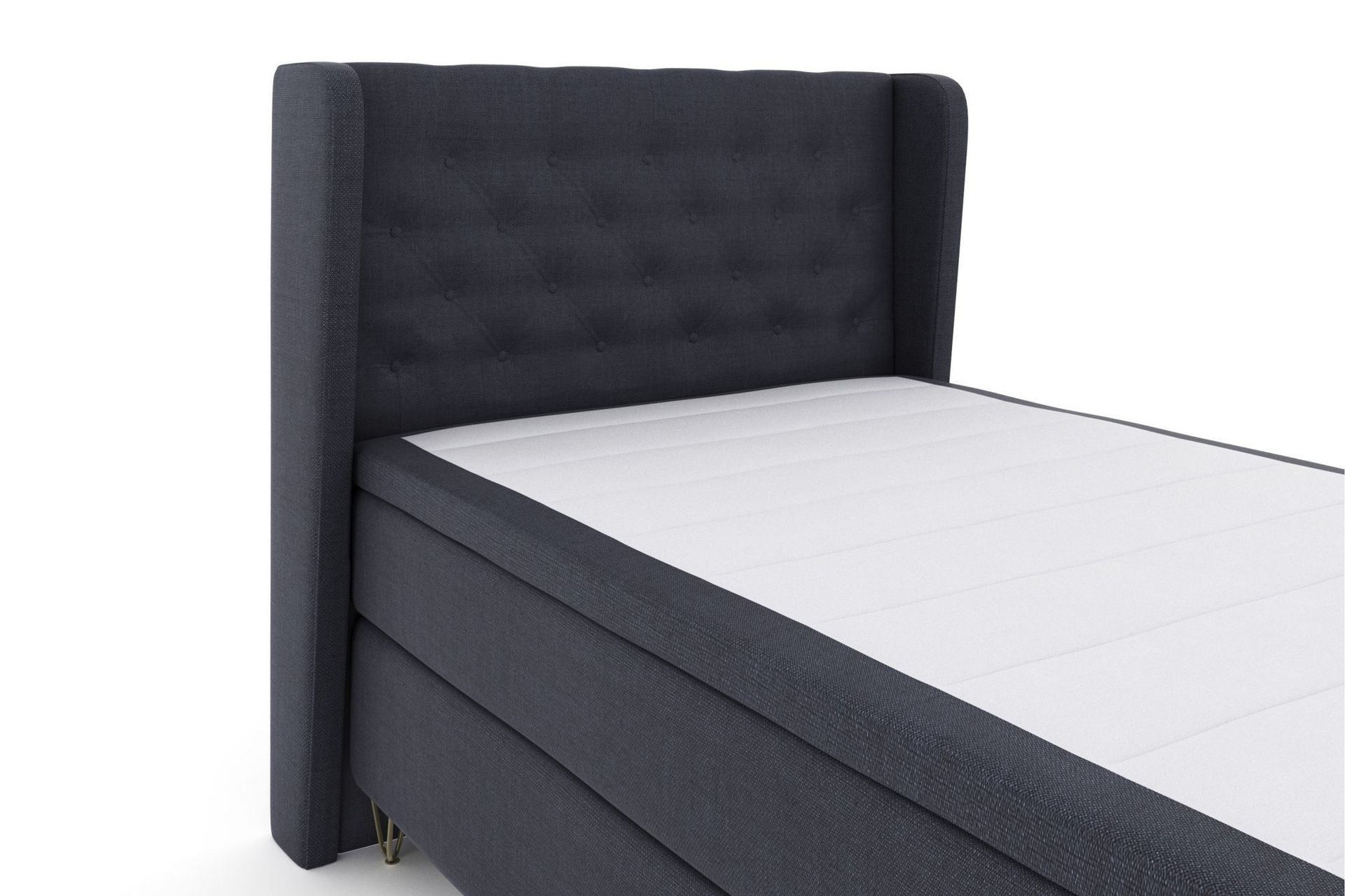 Select No 5 Komplet Sengepakke 120x200 Fast Latex - Blå/Metal V-form - Møbler - Senge - Komplet sengepakke