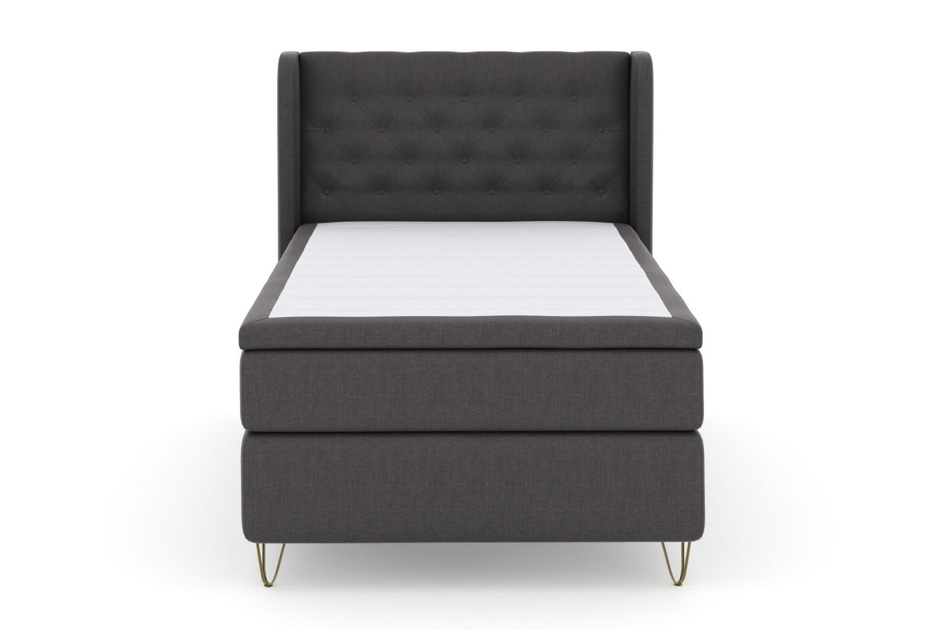 Select No 5 Komplet Sengepakke 120x200 Fast Latex - Mørkegrå/Metal V-form - Møbler - Senge - Komplet sengepakke