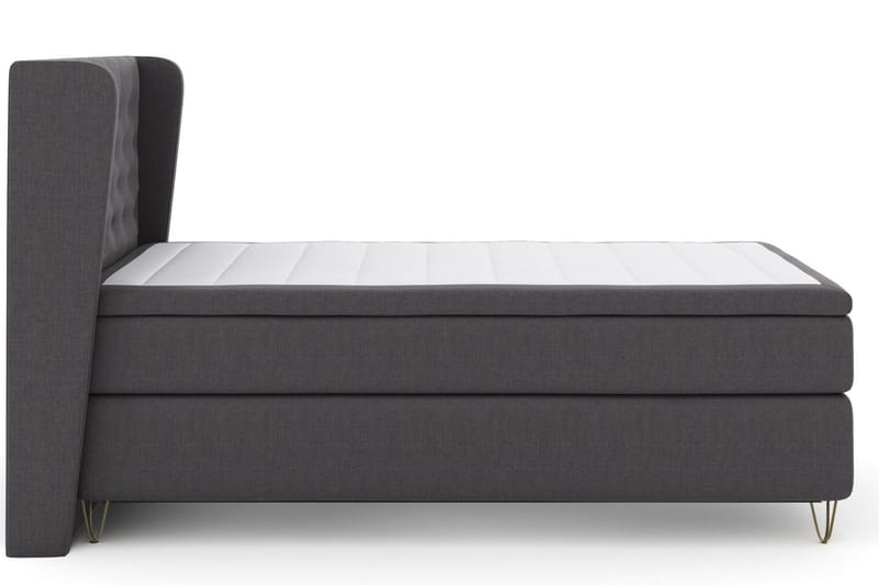 Select No 5 Komplet Sengepakke 120x200 Fast Watergel - Mørkegrå/Metal V-form - Møbler - Senge - Kontinentalsenge