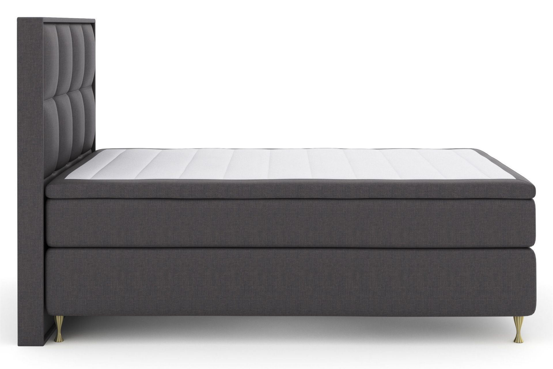 Select No 5 Komplet Sengepakke 140x200 Fast Watergel - Mørkegrå/Guld - Møbler - Senge - Komplet sengepakke