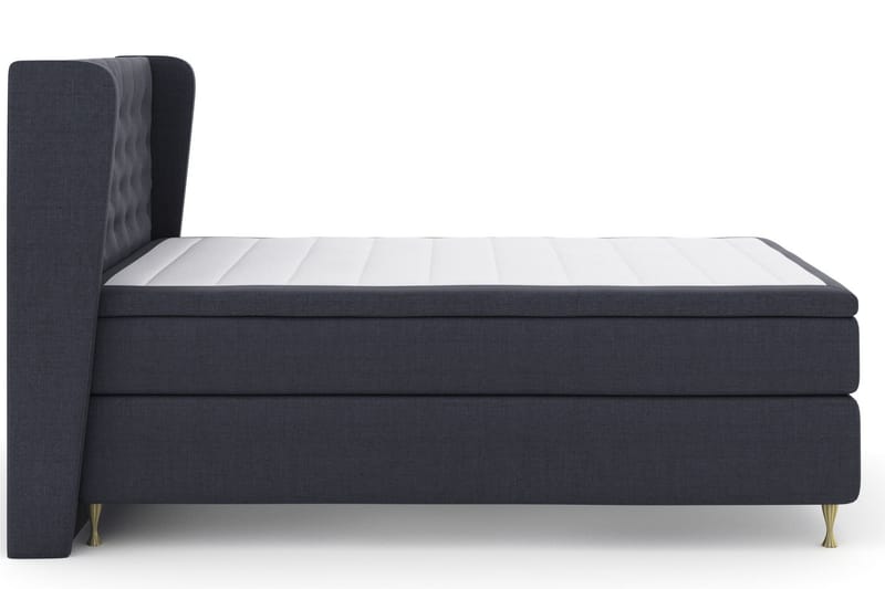 Select No 5 Komplet Sengepakke 140x200 Fast/Medium Latex - Blå/Guld - Møbler - Senge - Komplet sengepakke