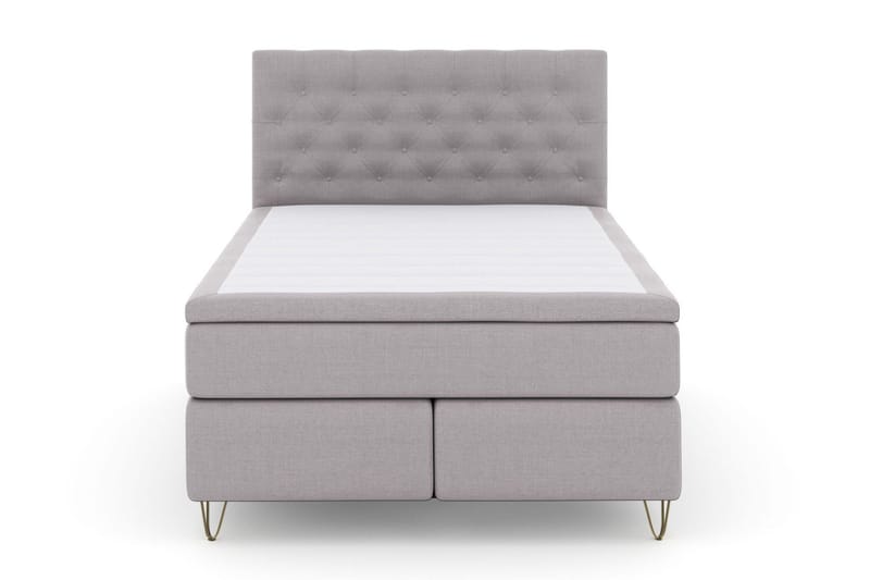Select No 5 Komplet Sengepakke 140x200 Fast/Medium Latex - Lysegrå/Metal V-form - Møbler - Senge - Kontinentalsenge