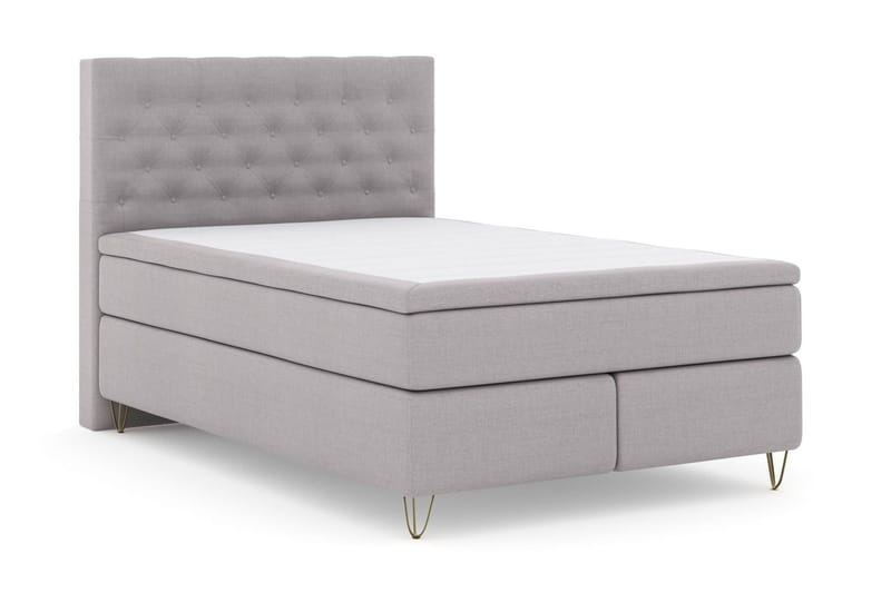 Select No 5 Komplet Sengepakke 140x200 Fast/Medium Latex - Lysegrå/Metal V-form - Møbler - Senge - Kontinentalsenge