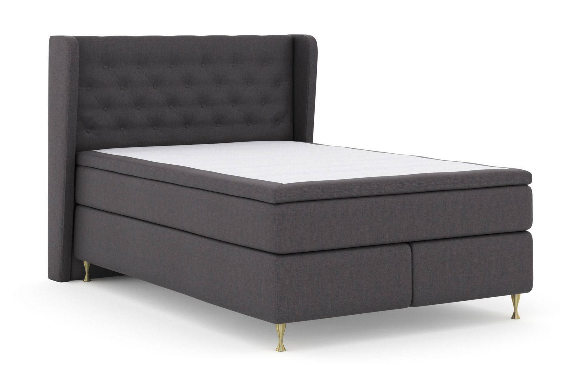 Select No 5 Komplet Sengepakke 140x200 Fast/Medium Latex - Mørkegrå/Guld - Møbler - Senge - Komplet sengepakke