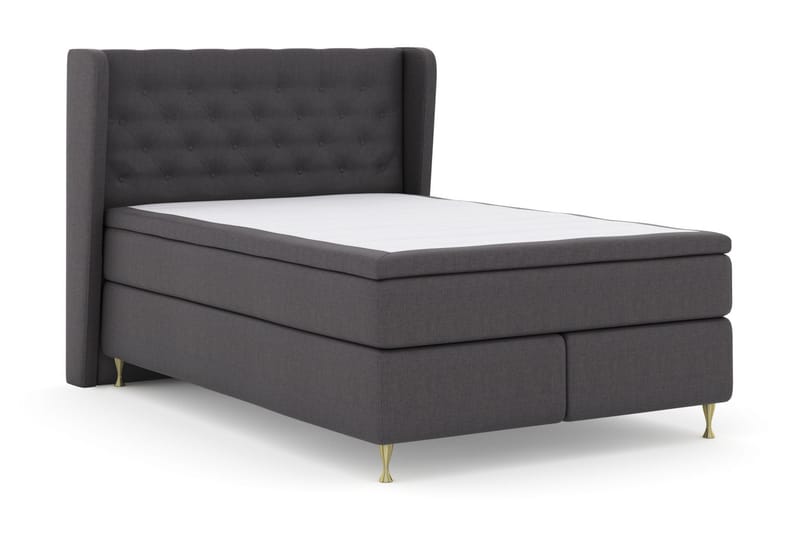 Select No 5 Komplet Sengepakke 140x200 Fast/Medium Latex - Mørkegrå/Guld - Møbler - Senge - Komplet sengepakke