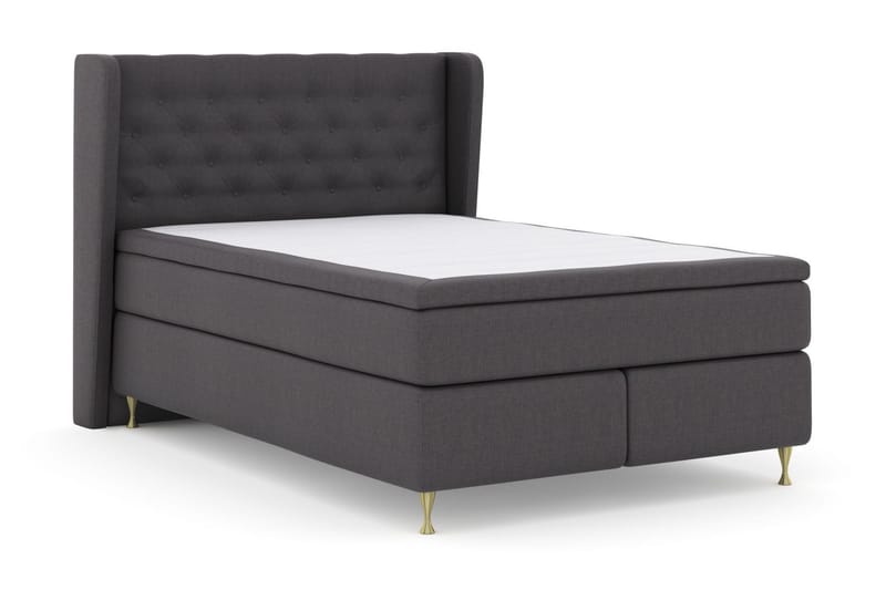 Select No 5 Komplet Sengepakke 140x200 Fast/Medium Latex - Mørkegrå/Guld - Møbler - Senge - Kontinentalsenge