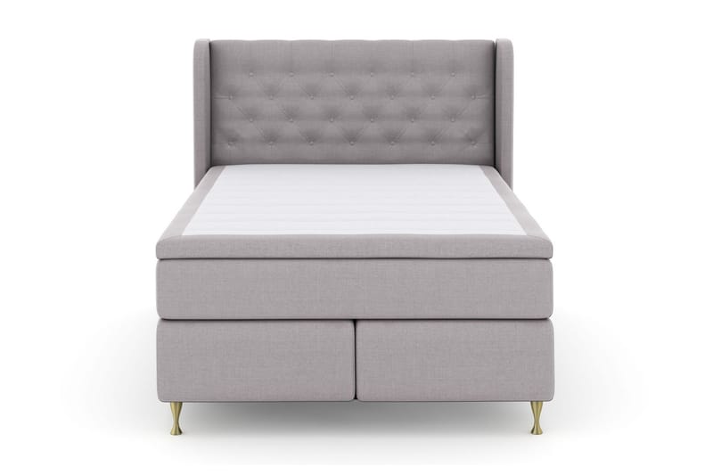Select No 5 Komplet Sengepakke 140x200 Fast/Medium Watergel - Lysegrå/Guld - Møbler - Senge - Komplet sengepakke