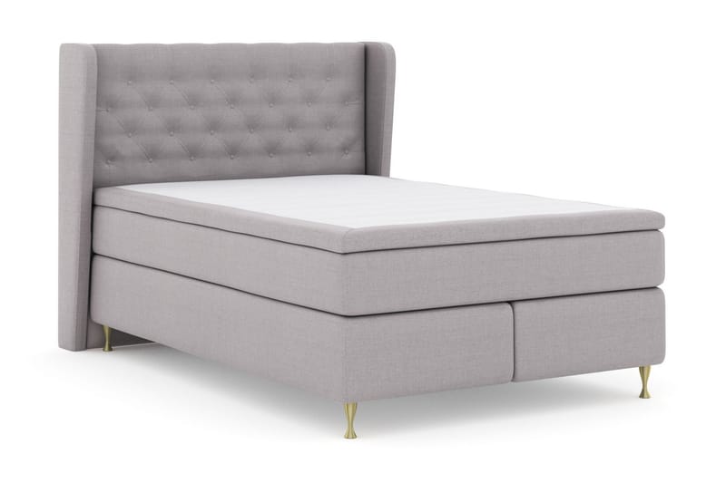 Select No 5 Komplet Sengepakke 140x200 Fast/Medium Watergel - Lysegrå/Guld - Møbler - Senge - Komplet sengepakke