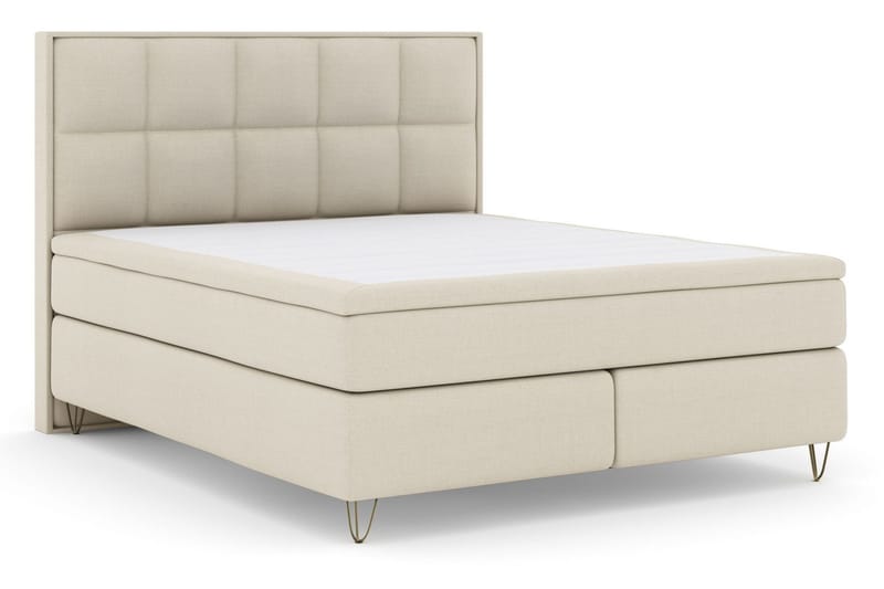 Select No 5 Komplet Sengepakke 180x200 Fast Latex - Beige/Metal V-form - Møbler - Senge - Kontinentalsenge