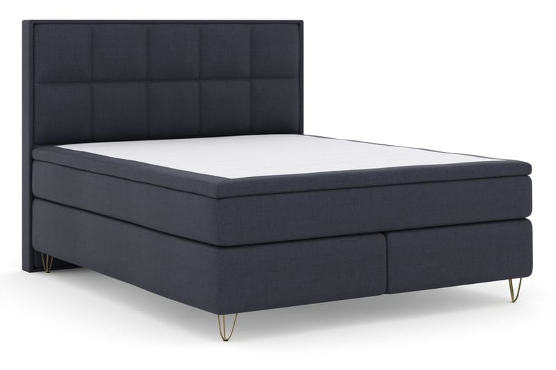 Select No 5 Komplet Sengepakke 180x200 Fast Latex - Blå/Metal V-form - Møbler - Senge - Komplet sengepakke