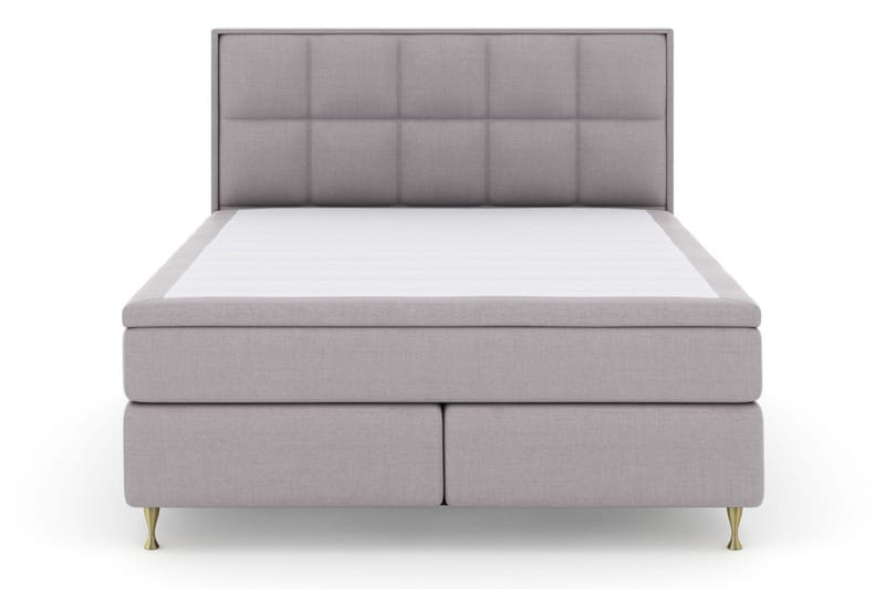 Select No 5 Komplet Sengepakke 180x200 Fast Watergel - Lysegrå/Guld - Møbler - Senge - Kontinentalsenge