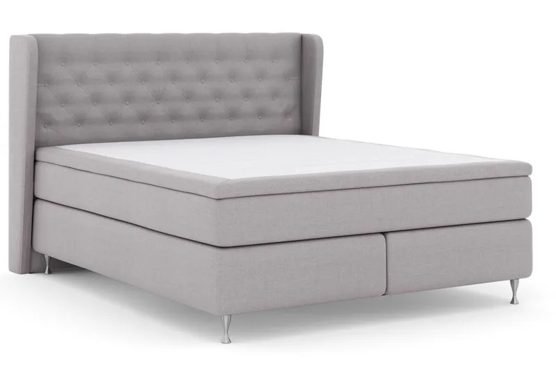 Select No 5 Komplet Sengepakke 180x200 Fast Watergel - Lysegrå/Sølv - Møbler - Senge - Kontinentalsenge