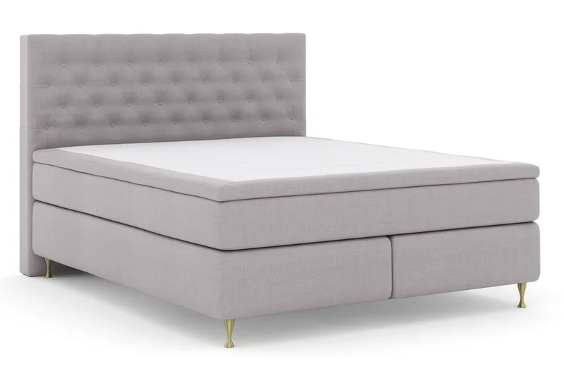 Select No 5 Komplet Sengepakke 180x200 Fast/Medium Latex - Lysegrå/Guld - Møbler - Senge - Kontinentalsenge