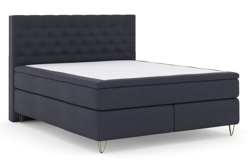 Select No 5 Komplet Sengepakke 180x200 Fast/Medium Watergel - Blå/Metal V-form - Møbler - Senge - Kontinentalsenge