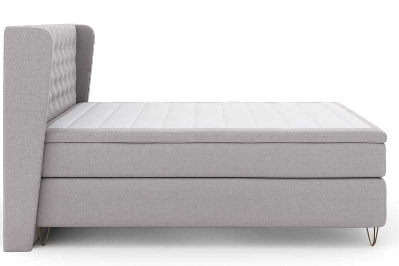 Select No 5 Komplet Sengepakke 180x200 Fast/Medium Watergel, Lysegrå/Metal V-form