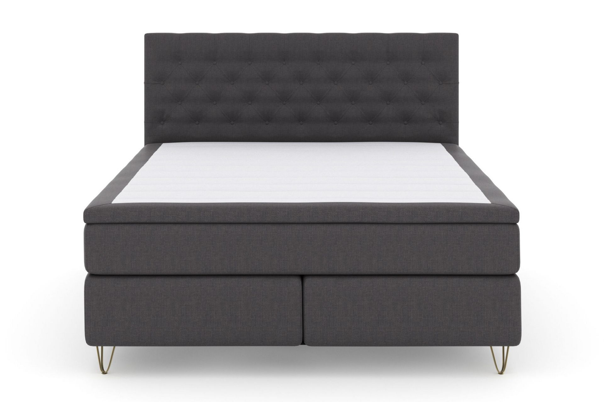 Select No 5 Komplet Sengepakke 180x200 Fast/Medium Watergel - Mørkegrå/Metal V-form - Møbler - Senge - Komplet sengepakke