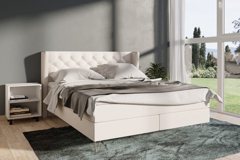Select No 5 Komplet Sengepakke 210x210 Fast Latex - Beige/Guld - Møbler - Senge - Kontinentalsenge