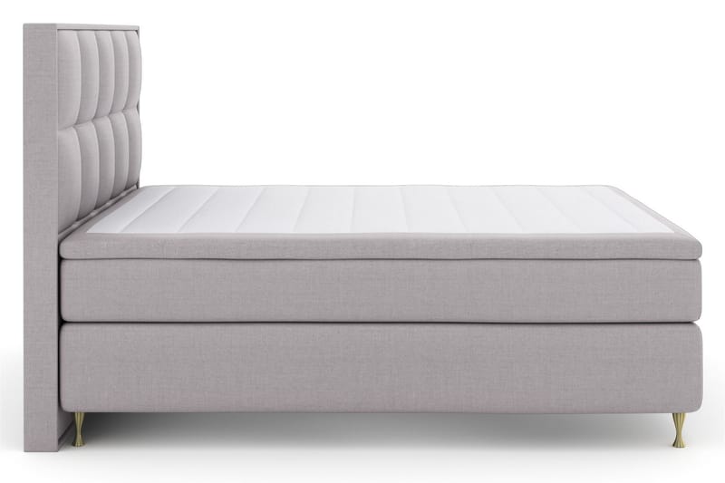 Select No 5 Komplet Sengepakke 210x210 Fast Watergel - Lysegrå/Guld - Møbler - Senge - Komplet sengepakke