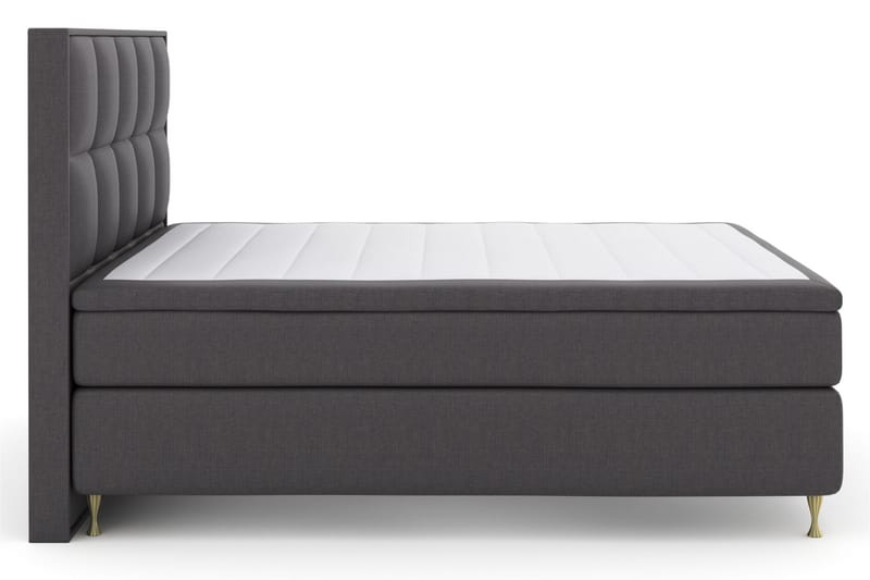 Select No 5 Komplet Sengepakke 210x210 Fast Watergel - Mørkegrå/Guld - Møbler - Senge - Komplet sengepakke