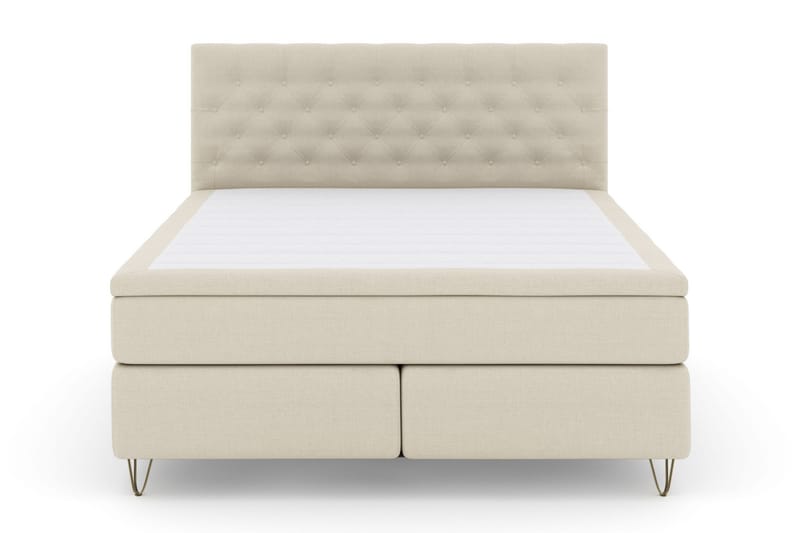 Select No 5 Komplet Sengepakke 210x210 Fast/Medium Latex - Beige/Metal V-form - Møbler - Senge - Komplet sengepakke
