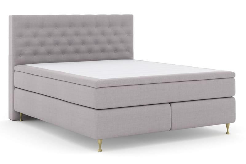 Select No 5 Komplet Sengepakke 210x210 Fast/Medium Watergel - Lysegrå/Guld - Møbler - Senge - Komplet sengepakke