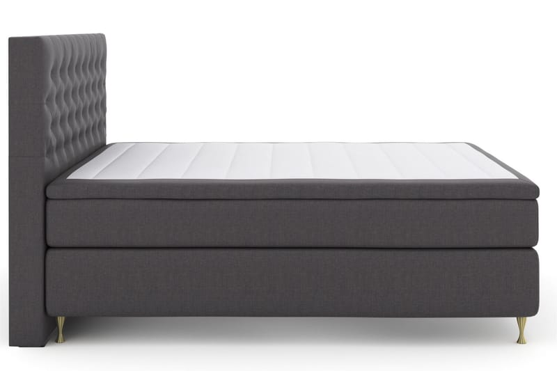 Select No 5 Komplet Sengepakke 210x210 Fast/Medium Watergel - Mørkegrå/Guld - Møbler - Senge - Komplet sengepakke