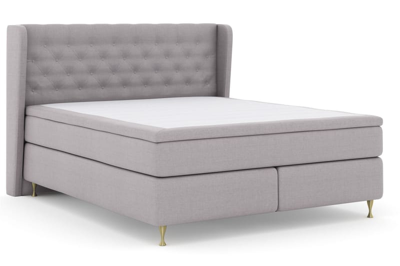 Select No 5 Komplet Sengepakke 210x210 Medium Watergel - Lysegrå/Guld - Møbler - Senge - Komplet sengepakke