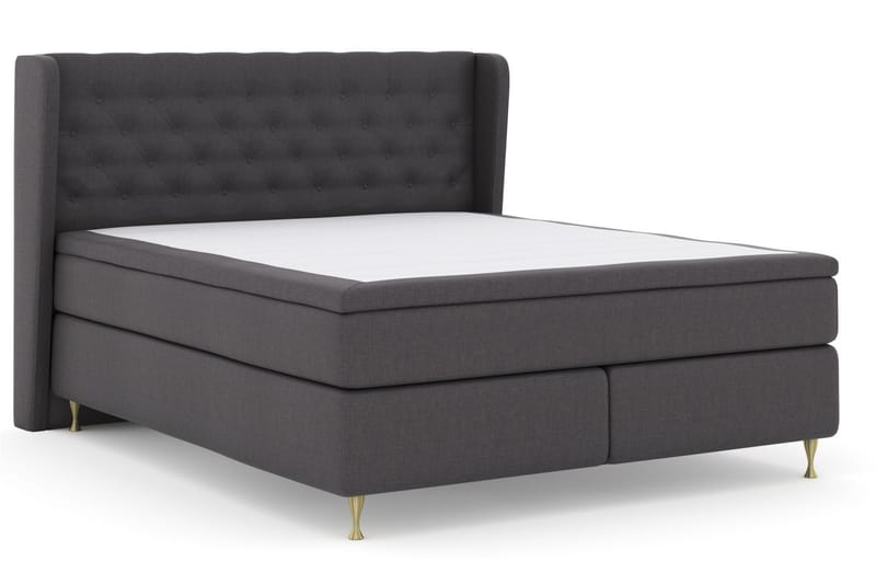 Select No 5 Komplet Sengepakke 210x210 Medium Watergel - Mørkegrå/Guld - Møbler - Senge - Komplet sengepakke