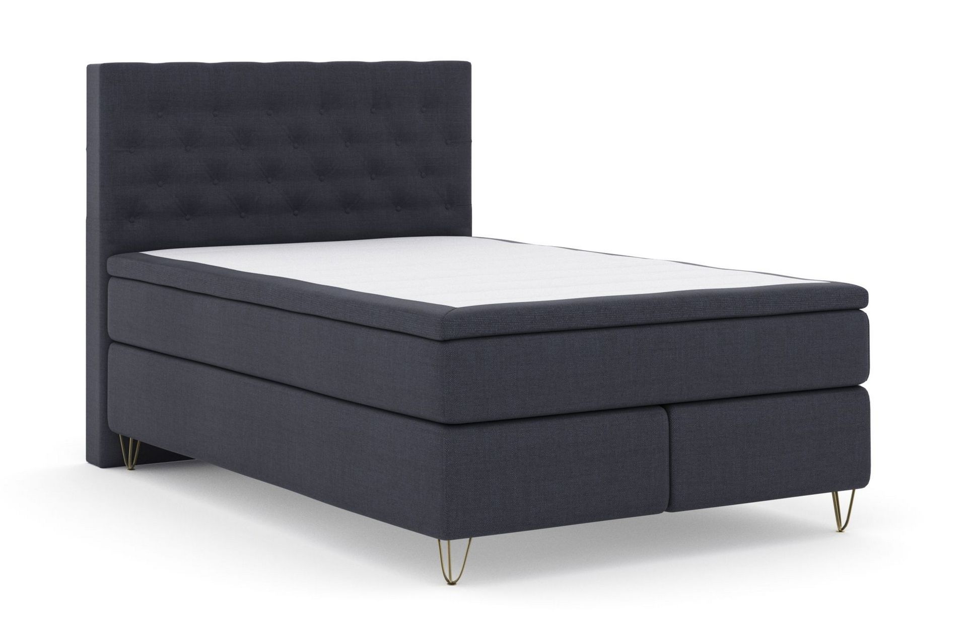 Select No 5 Kontinentalseng 140x200 hård/Medium Latex - Blå/metal V-Form - Møbler - Senge - Kontinentalsenge