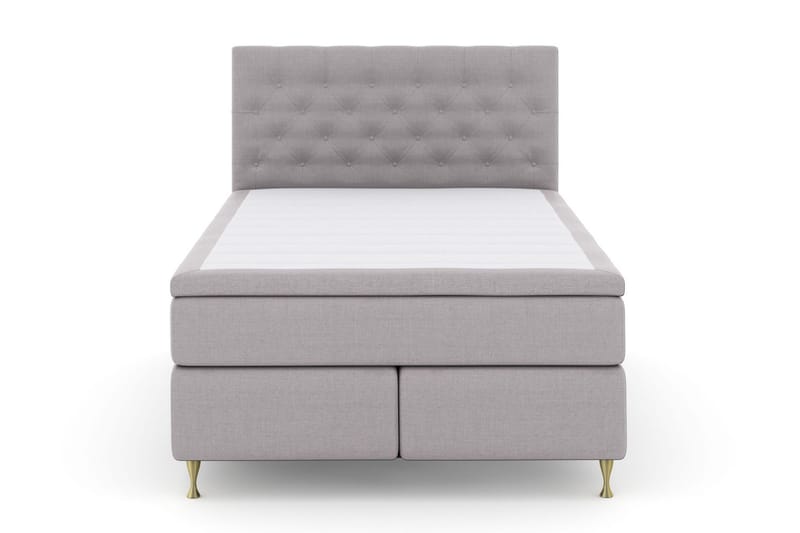 Select No 5 Kontinentalseng 140x200 hård/Medium Latex - lysegrå/Guld - Møbler - Senge - Kontinentalsenge