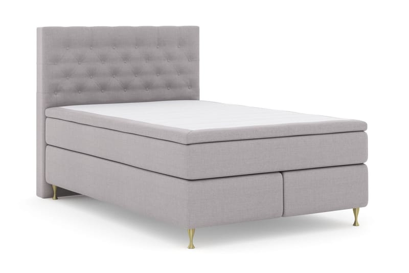 Select No 5 Kontinentalseng 140x200 hård/Medium Latex - lysegrå/Guld - Møbler - Senge - Kontinentalsenge