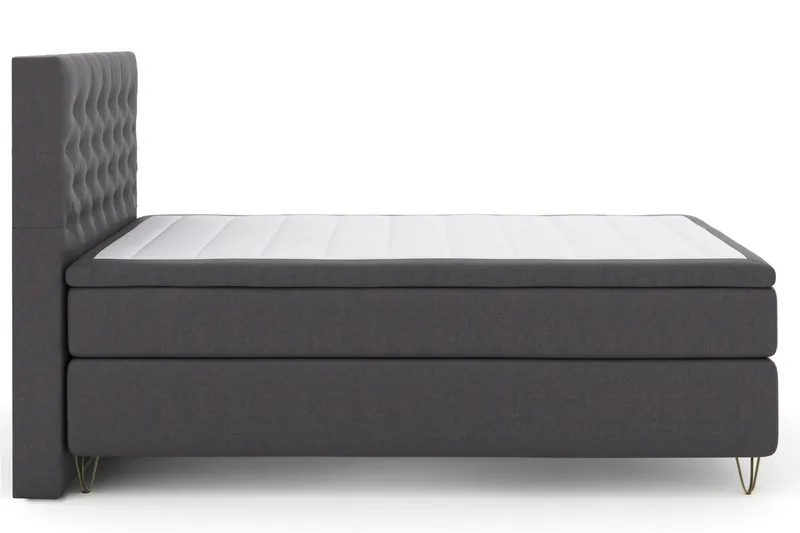 Select No 5 Kontinentalseng 140x200 hård/Medium Latex, mørkegrå/metal V-Form