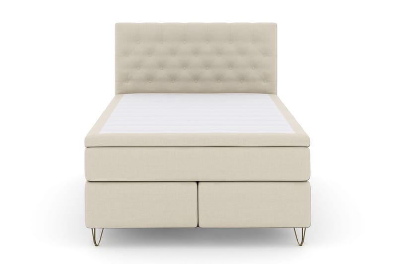 Select No 5 Kontinentalseng 160x200 hård Watergel - Beige/metal V-Form - Møbler - Senge - Kontinentalsenge