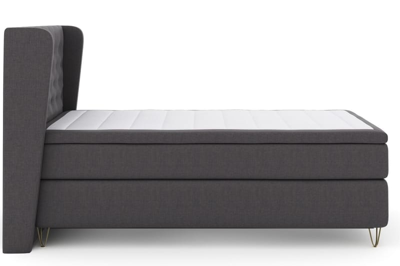 Select No 6 Komplet Sengepakke 120x200 Fast Memory/Pocket - Mørkegrå/Metal V-form - Møbler - Senge - Kontinentalsenge