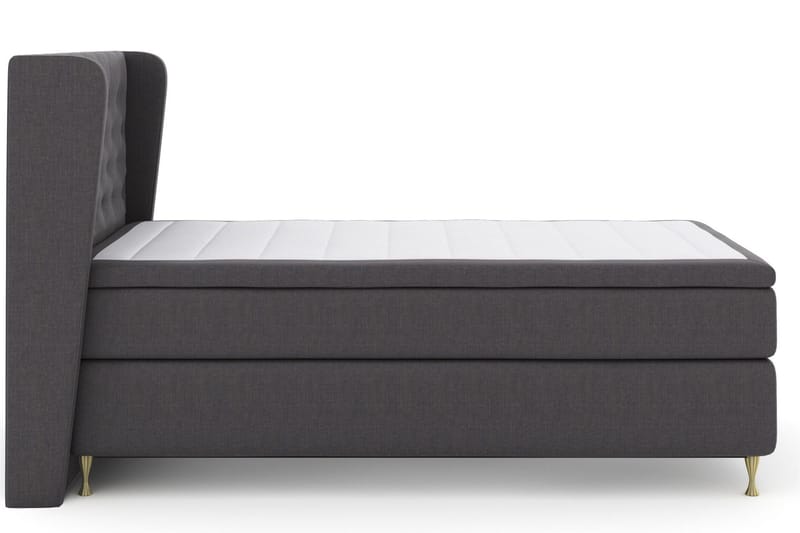 Select No 6 Komplet Sengepakke 120x200 Medium Memory/Pocket - Mørkegrå/Guld - Møbler - Senge - Kontinentalsenge