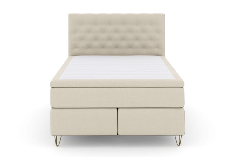 Select No 6 Komplet Sengepakke 140x200 Fast Latex/Memory - Beige/Metal V-form - Møbler - Senge - Kontinentalsenge