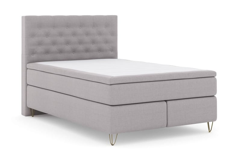 Select No 6 Komplet Sengepakke 140x200 Fast Latex/Memory - Lysegrå/Metal V-form - Møbler - Senge - Komplet sengepakke