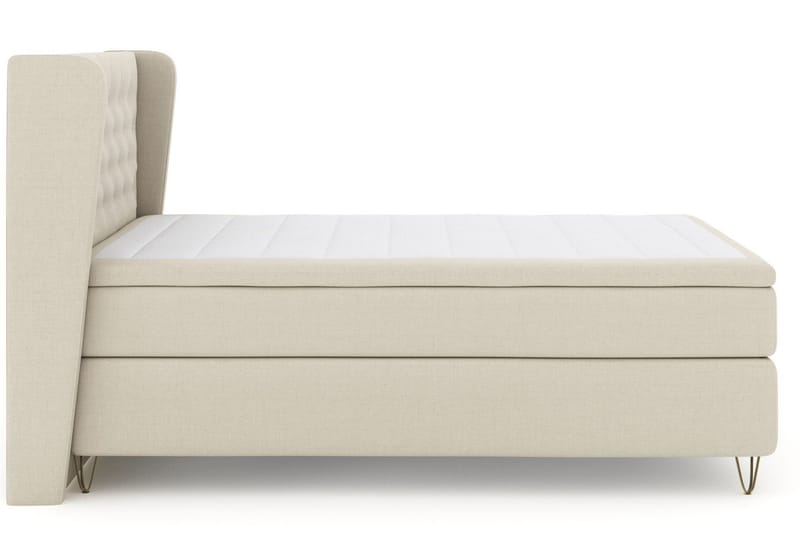 Select No 6 Komplet Sengepakke 140x200 Fast/Medium Watergel, Beige/Metal V-form