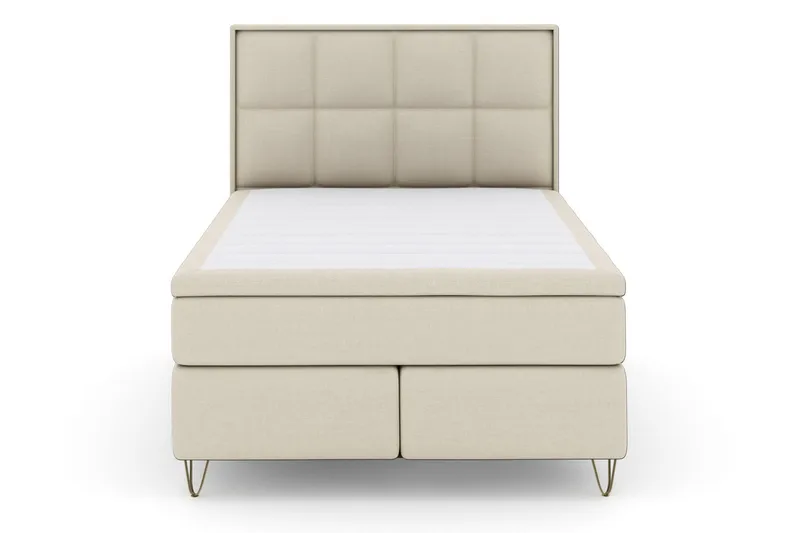 Select No 6 Komplet Sengepakke 140x200 Fast/Medium Watergel, Beige/Metal V-form