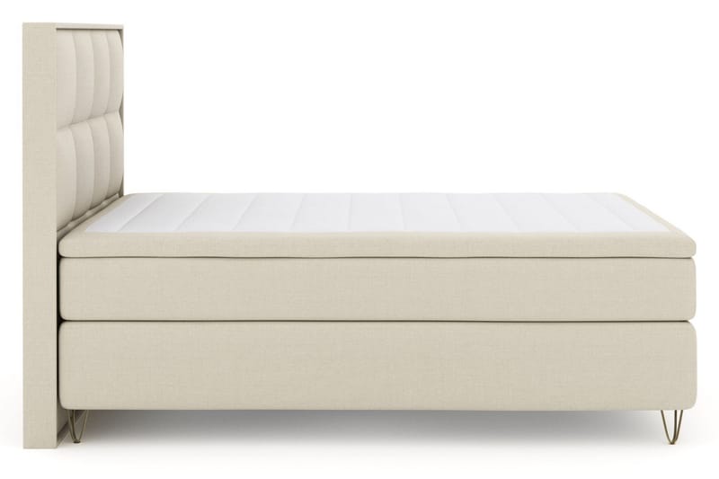 Select No 6 Komplet Sengepakke 140x200 Fast/Medium Watergel - Beige/Metal V-form - Møbler - Senge - Kontinentalsenge