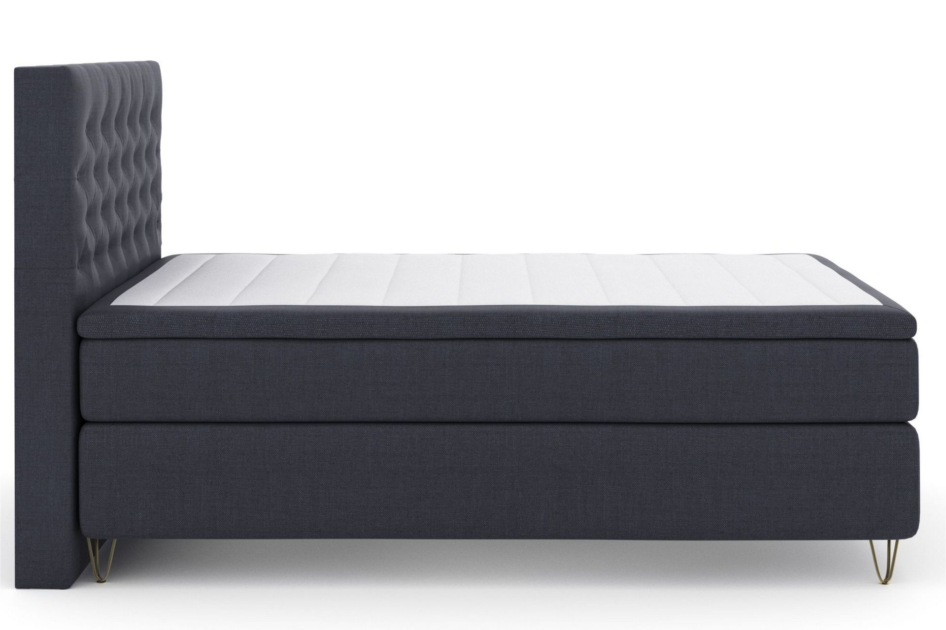 Select No 6 Komplet Sengepakke 140x200 Fast/Medium Watergel - Blå/Metal V-form - Møbler - Senge - Komplet sengepakke