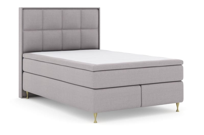 Select No 6 Komplet Sengepakke 140x200 Fast/Medium Watergel - Lysegrå/Guld - Møbler - Senge - Kontinentalsenge