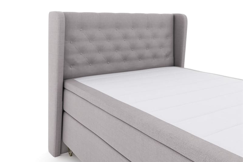Select No 6 Komplet Sengepakke 140x200 Fast/Medium Watergel - Lysegrå/Metal V-form - Møbler - Senge - Komplet sengepakke