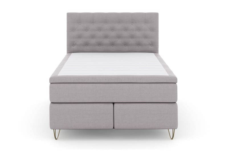 Select No 6 Komplet Sengepakke 140x200 Fast/Medium Watergel, Lysegrå/Metal V-form