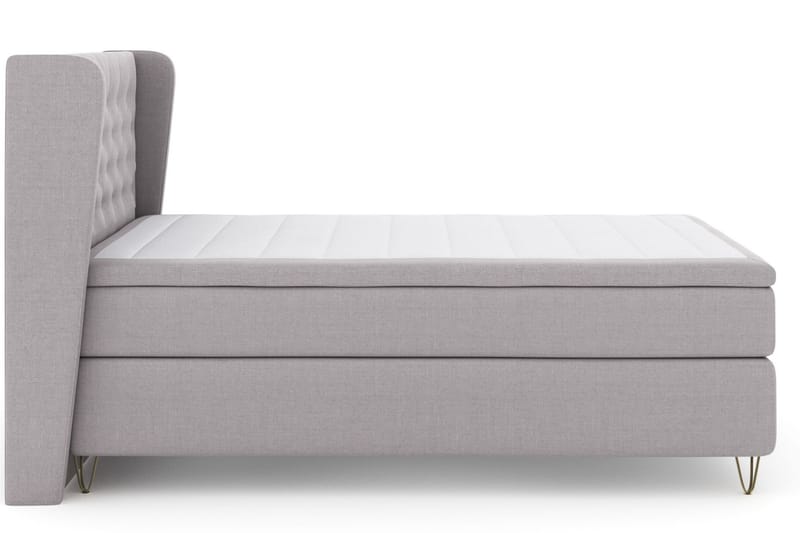 Select No 6 Komplet Sengepakke 140x200 Fast/Medium Watergel - Lysegrå/Metal V-form - Møbler - Senge - Komplet sengepakke