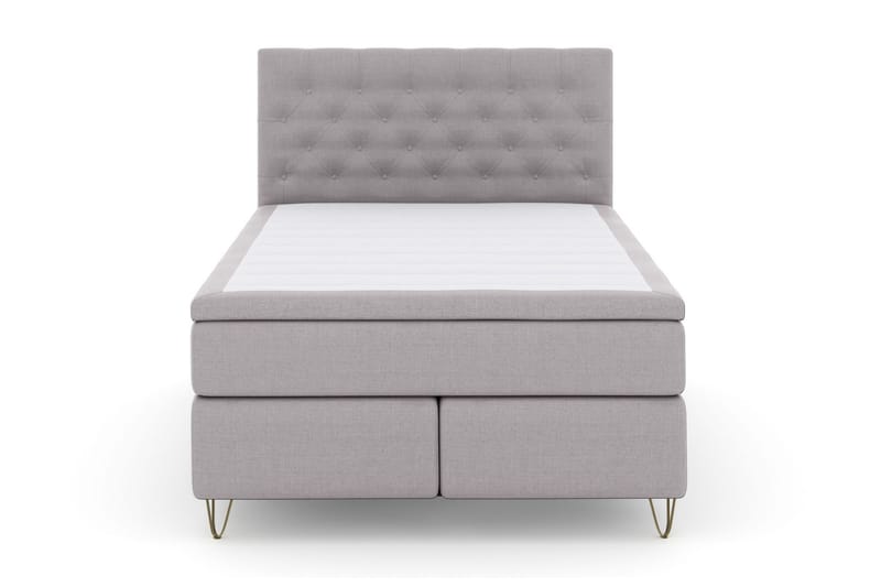 Select No 6 Komplet Sengepakke 140x200 Fast/Medium Watergel - Lysegrå/Metal V-form - Møbler - Senge - Komplet sengepakke