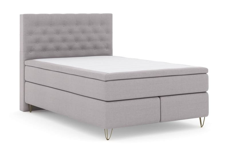 Select No 6 Komplet Sengepakke 140x200 Fast/Medium Watergel - Lysegrå/Metal V-form - Møbler - Senge - Komplet sengepakke