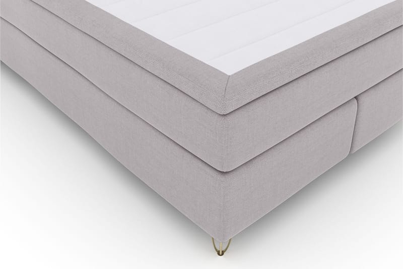 Select No 6 Komplet Sengepakke 140x200 Fast/Medium Watergel - Lysegrå/Metal V-form - Møbler - Senge - Komplet sengepakke