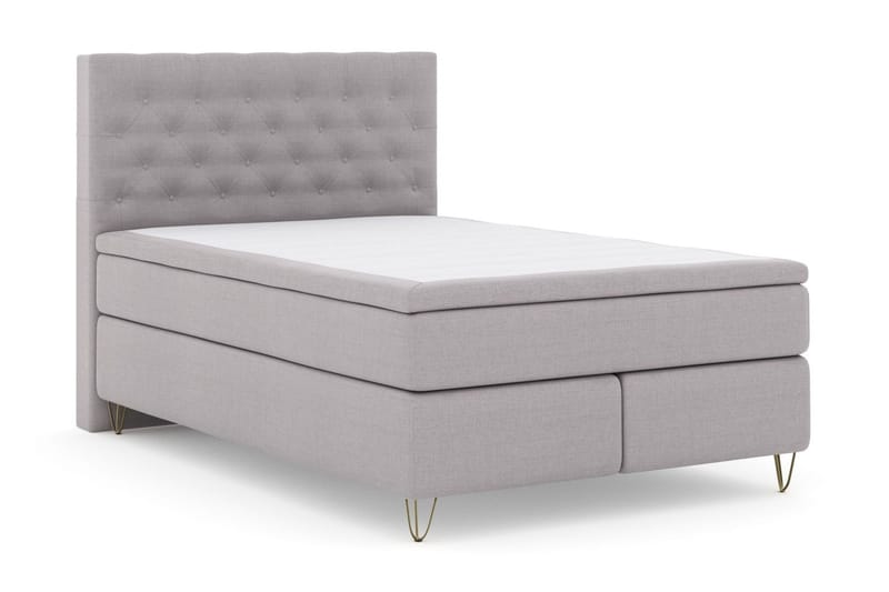 Select No 6 Komplet Sengepakke 140x200 Fast/Medium Watergel - Lysegrå/Metal V-form - Møbler - Senge - Kontinentalsenge