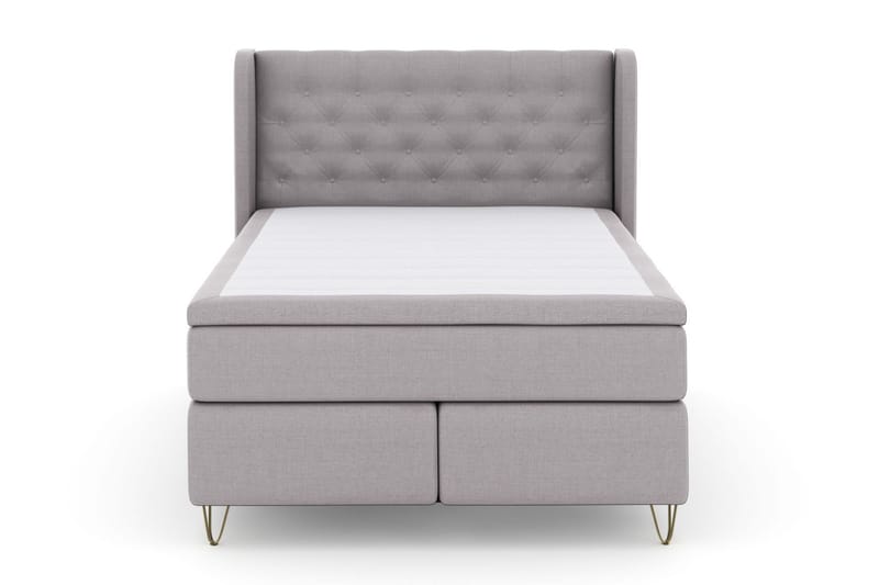 Select No 6 Komplet Sengepakke 140x200 Fast/Medium Watergel - Lysegrå/Metal V-form - Møbler - Senge - Komplet sengepakke